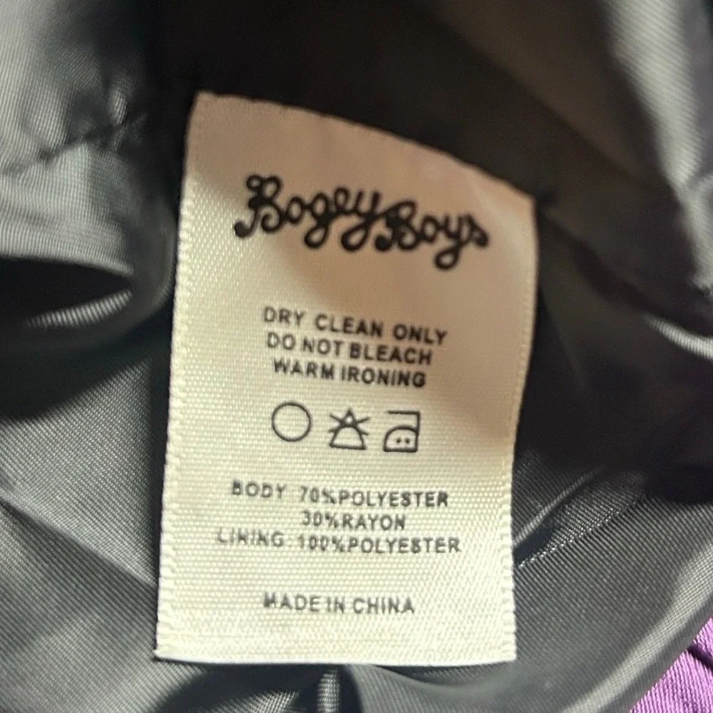 Bogey Boys Full Zip Retro Style Purple White Block Track Jacket S Small NWOT